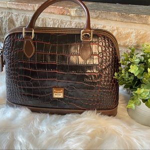 Dooney & Bourke Croco Embossed Cabernet Satchel